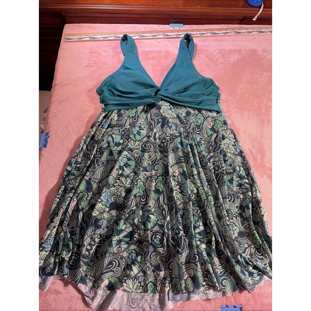 Shekini Swim Dress With Built In Shorts Sz XL